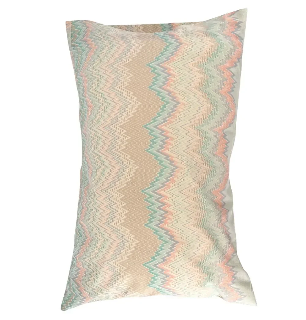 80s Vintage Pastel Flamestitch Pillowcase 1980s Zigzag Martex